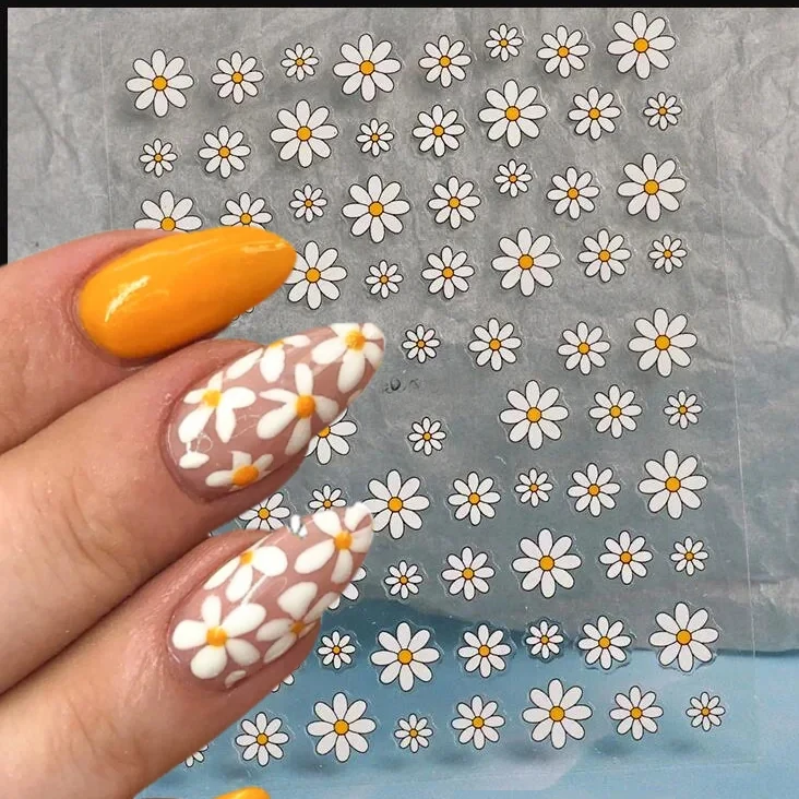 

Simple Flowers 3D Nail Stickers Spring Summer Blossom Floral Tulip Fruit Nail Art Decals Adhesive Sliders Manicure Decorations