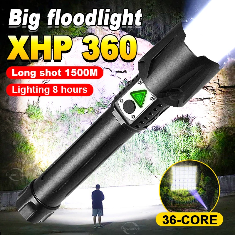 

3500LUX XHP360 Светодиодный Мощный Фонарик USB Аккумуляторная Вспышка Светодиодный Фонарик Масштаб Тактический Фонарь Мощный Светодиодный Ручной Фонарь