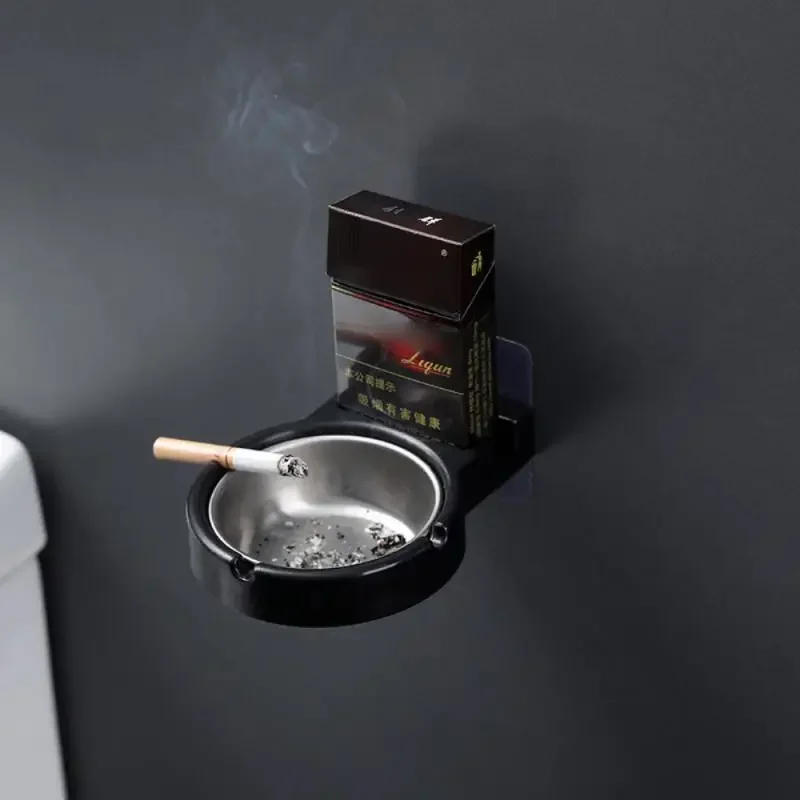 

Portable Ashtray Wall Stainless Steel Pocket Smoke Holders Storage Cup For Toilet Home Office Cigarette Tools Case For Smoker