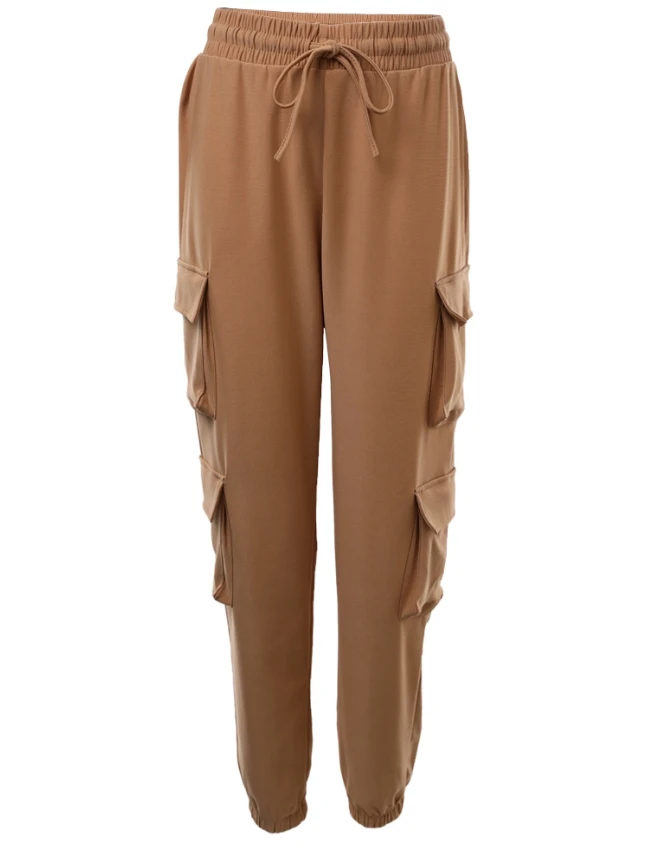 Women's Work Pants Pocketfit Design Cuffed Cargo Pants 2024 Spring/summer Latest Fashion Casual Drawstring Versatile Trousers
