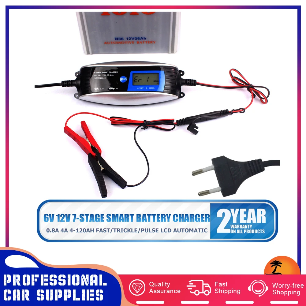 Chargeur de batterie intelligent 12V/24V 8A Affichage numérique Chargeur de batterie intelligent 12V/24V 8A Affichage numérique