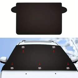 Motorhome Front Windshield Snow and Sunshield Cover (Black)