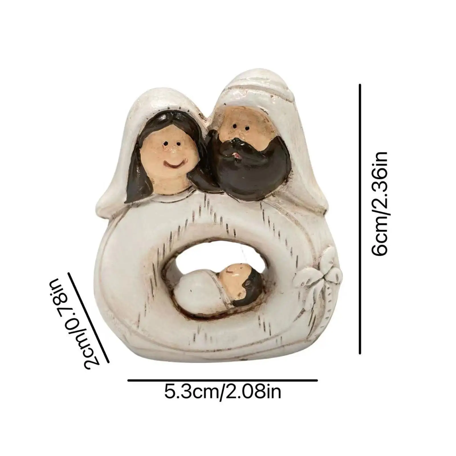 Holy Family Figurine Religious Table Centerpiece Xmas Decor Nativity Scene Statue for Bedroom Shelf Holidays Countertop Decor images - 6