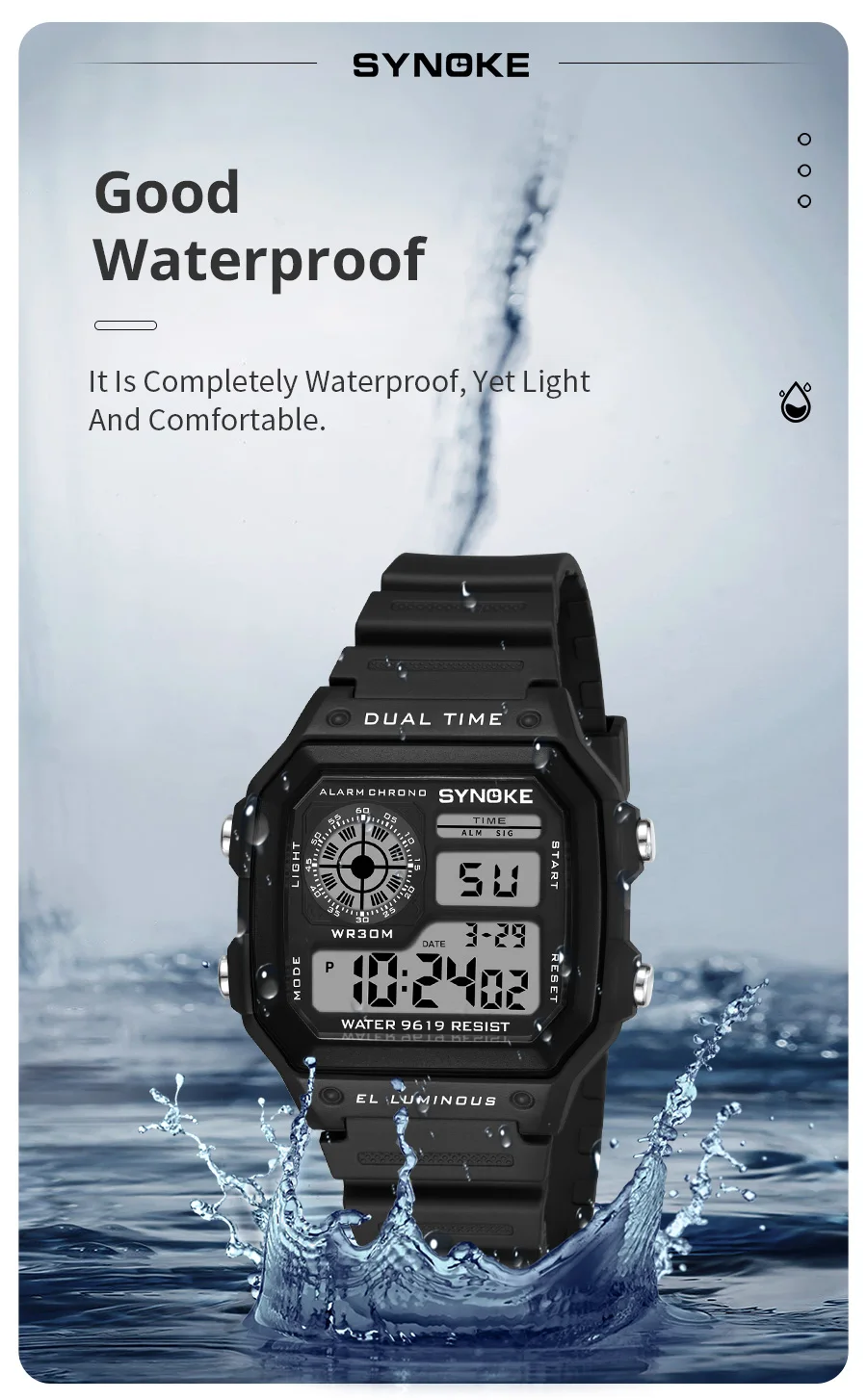 SYNOKE Military Digital Watch - Dettaglio cinturino