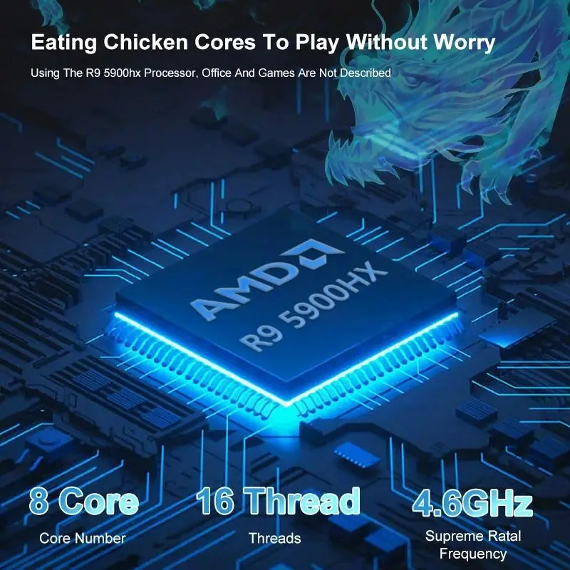 Topton AMD Gamer Mini PC Ryzen 9 5900HX 7 7730U 5800U DDR4 3200MHz Windows 11 Gaming Mini desktop Barebone 8K HTPC WiFi6 BT5.2
