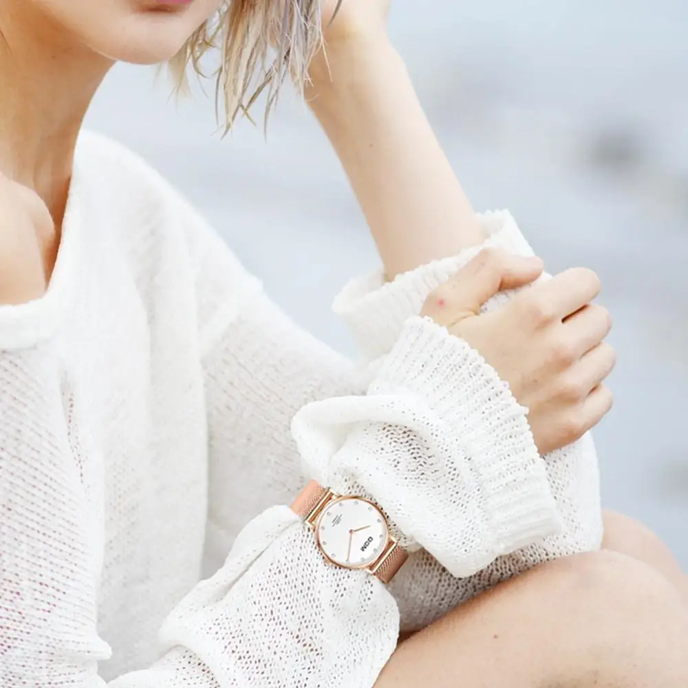 DOM Top Brand Watch Women  Luxury Quartz watch Casual quartz-watch leather Mesh strap ultra thin clock Relog G-36G-7M