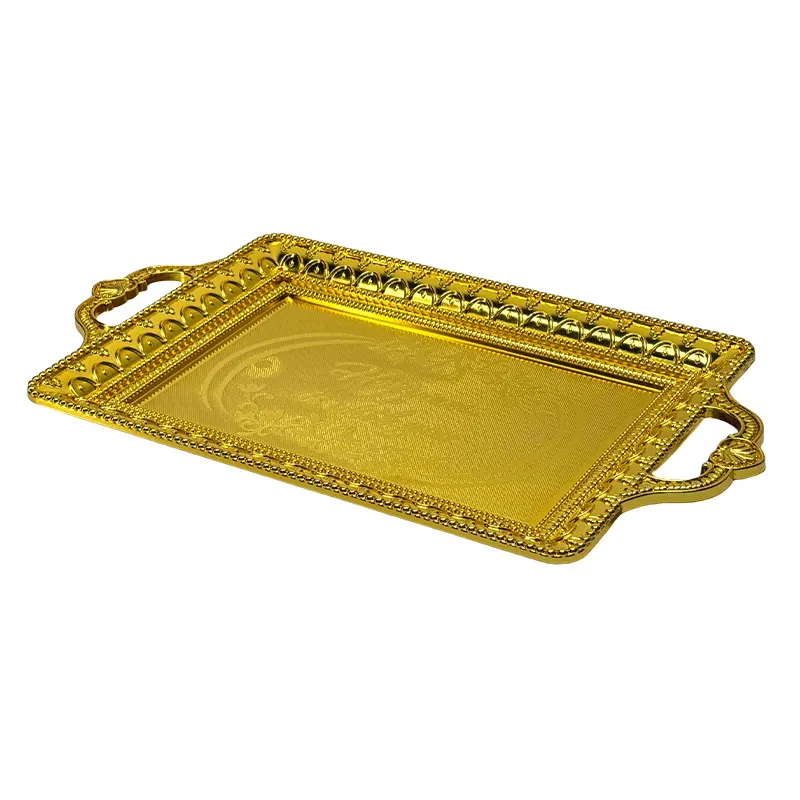 Irregular European Style Golden Banquet Tray Light Luxury High Aesthetic Fruit Platter for Home Decoration Creative Living