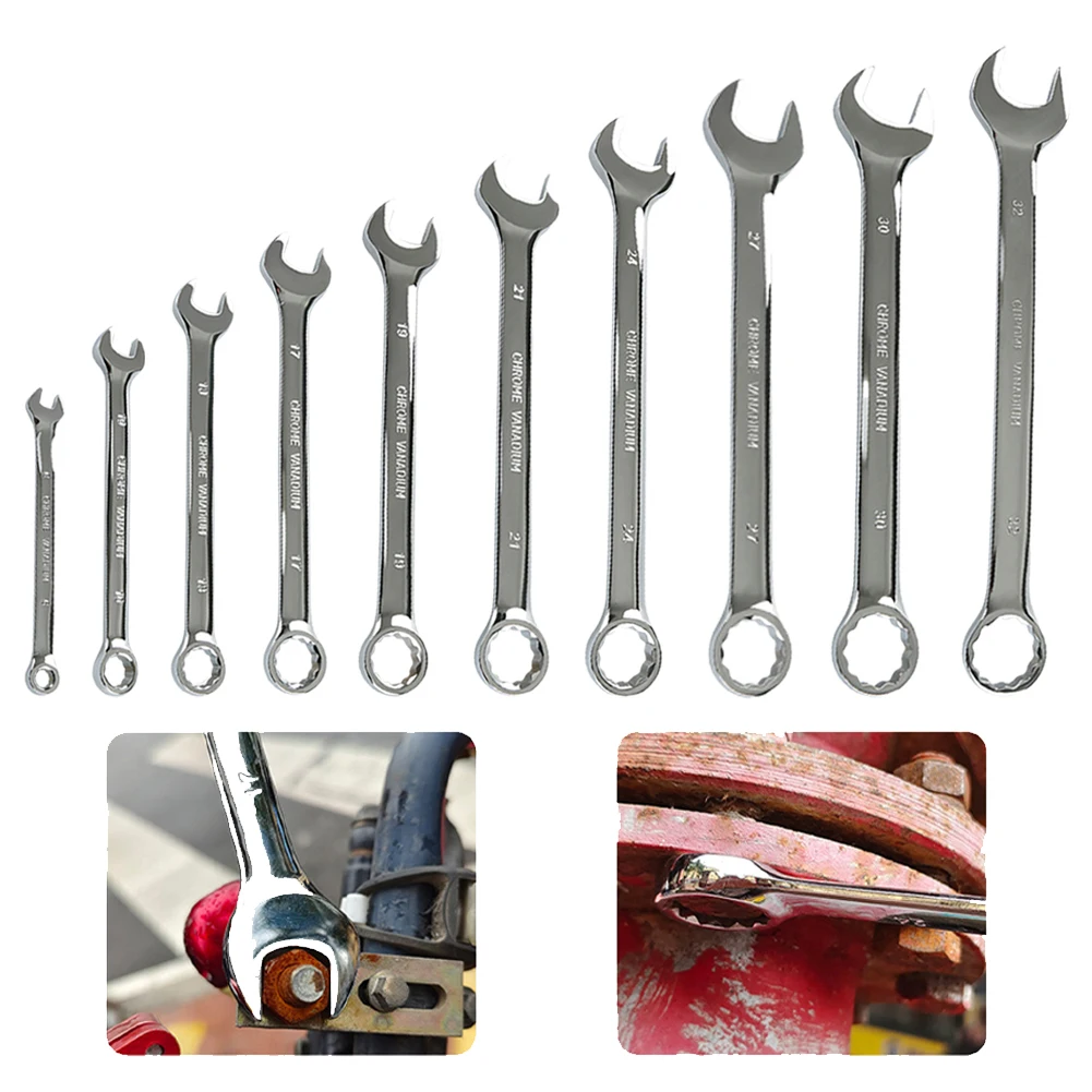 

1pcs Ratchet Wrench Spanner Socket 6-32mm For Narrow Space Home Electrical Automobile Mechanical Non-motor Vehicle Hand Tool
