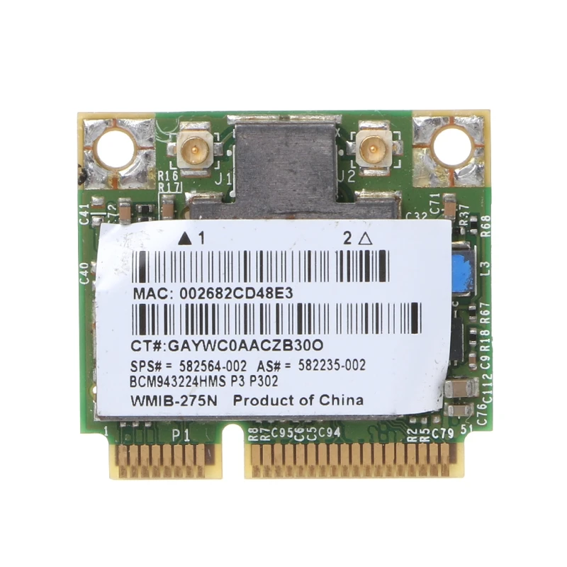 Wireless Card for HP BCM943224HMS 582564-001,Half Mini PCI-e LAN Card,Support 802.11a 300Mbps 582564-001 QXNF