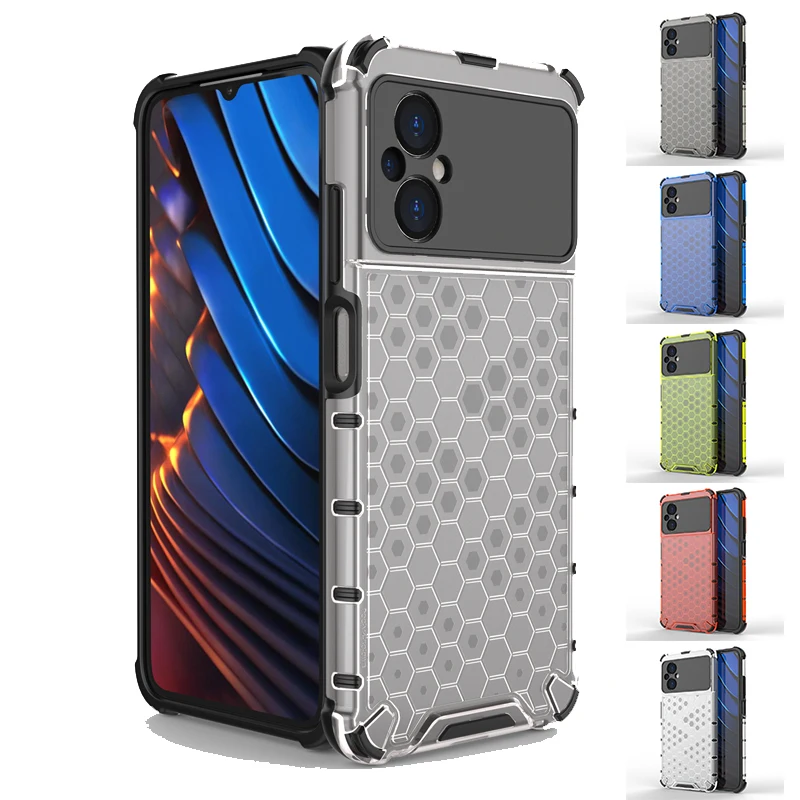 Per Xiaomi Poco M5 Cover Per Poco M5 Capas Antiurto Nuovo Paraurti Posteriore Trasparente Per Telefono Copertura Trasparente A Nido D'Ape Per Poco M5 