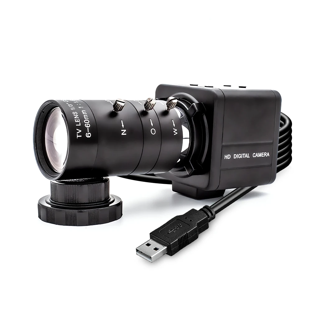 Global Shutter USB Camera 1080P 90FPS Industrial Metal Box With 5-100mm Varifoca