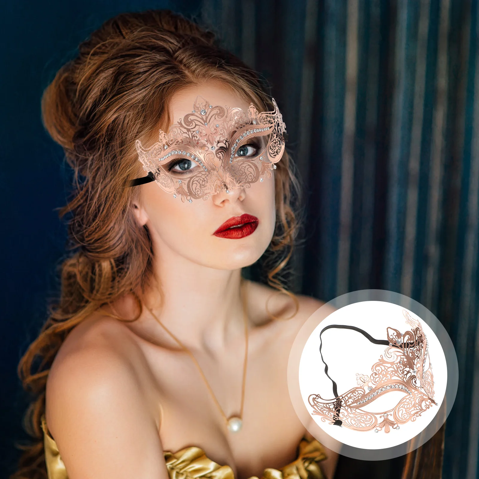 

Венецианская металлическая Маскарадная маска, инкрустированная сверлом, Высококачественная маскарадная Маскарадная маска, реквизит для представлений, товары для искусственных волос