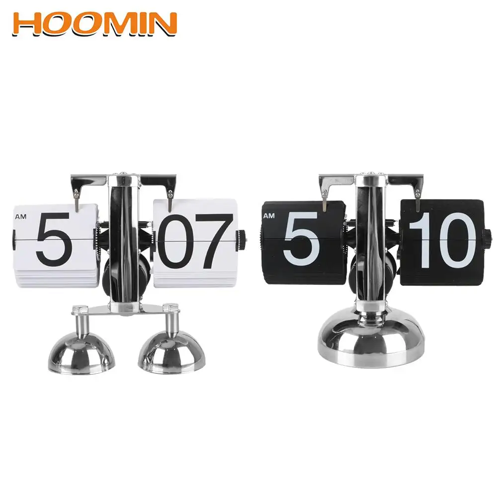 Retro Flip Clock Digital Clock Auto Flip Home Decors Flip Internal Gear Operated Operated Quartz Clock