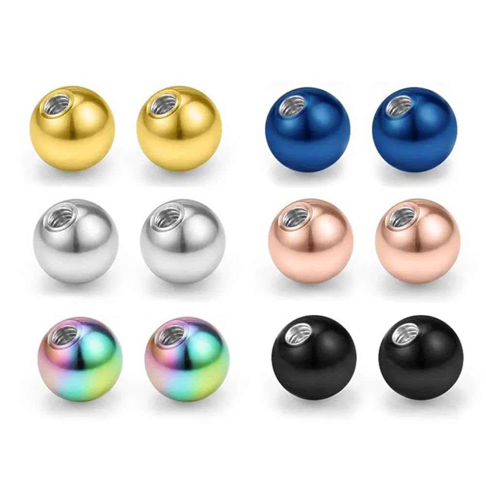 Piercing Jewelry 10PCS Stainless Steel Screw Replacement Piercing Ball Labret Eyebrow