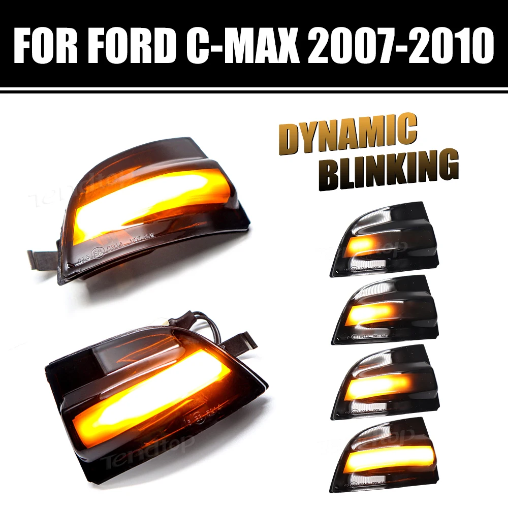 

Dynamic Turn Signal LED Flashing Light For Ford Focus 2 MK2 2004-2008 2 C-MAX 2003-2007 C-MAX Rear Mirror Side Lamp Indicator