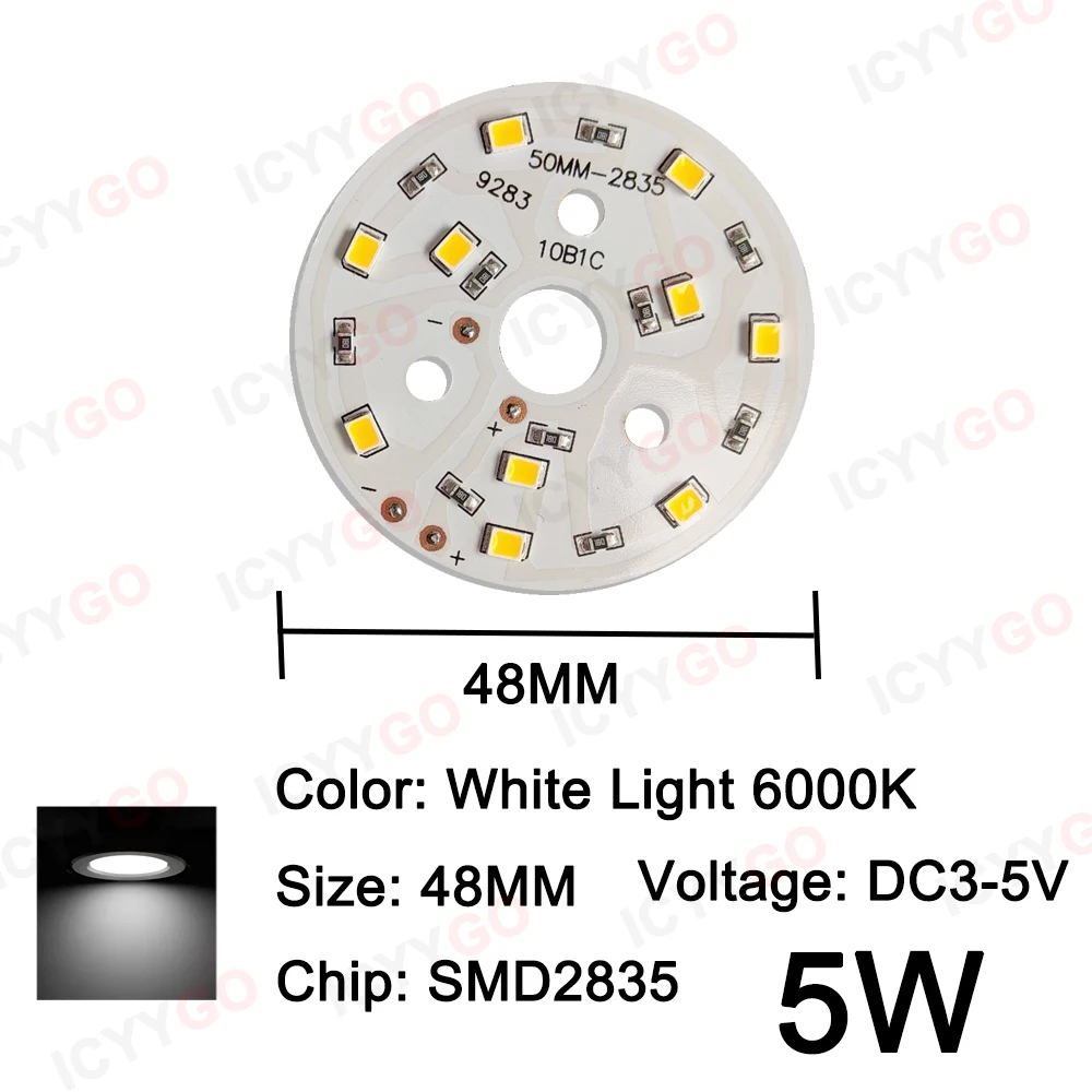LED Lichtkralen Lamp Lichtbron SMD 5730 Board Chip Rond 5w 10W 30W Oppervlak Nacht DC 5V Dimbaar DIY Wit Warm Repara