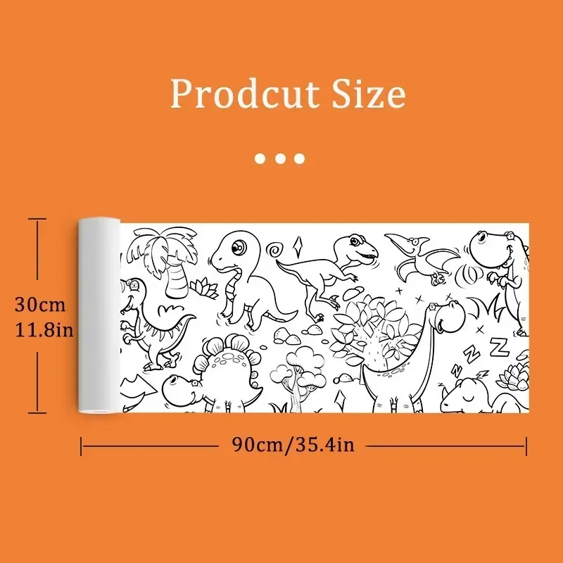 Children's Drawing Roll DIY Coloring Paper Roll Color Filling Paper Graffiti Scroll Paper-cut for Kids Painting Educational Toys