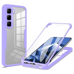 Ultimate Shockproof Full - Body Protective Case with Screen Guard for Infinix Hot 60 (Purple)