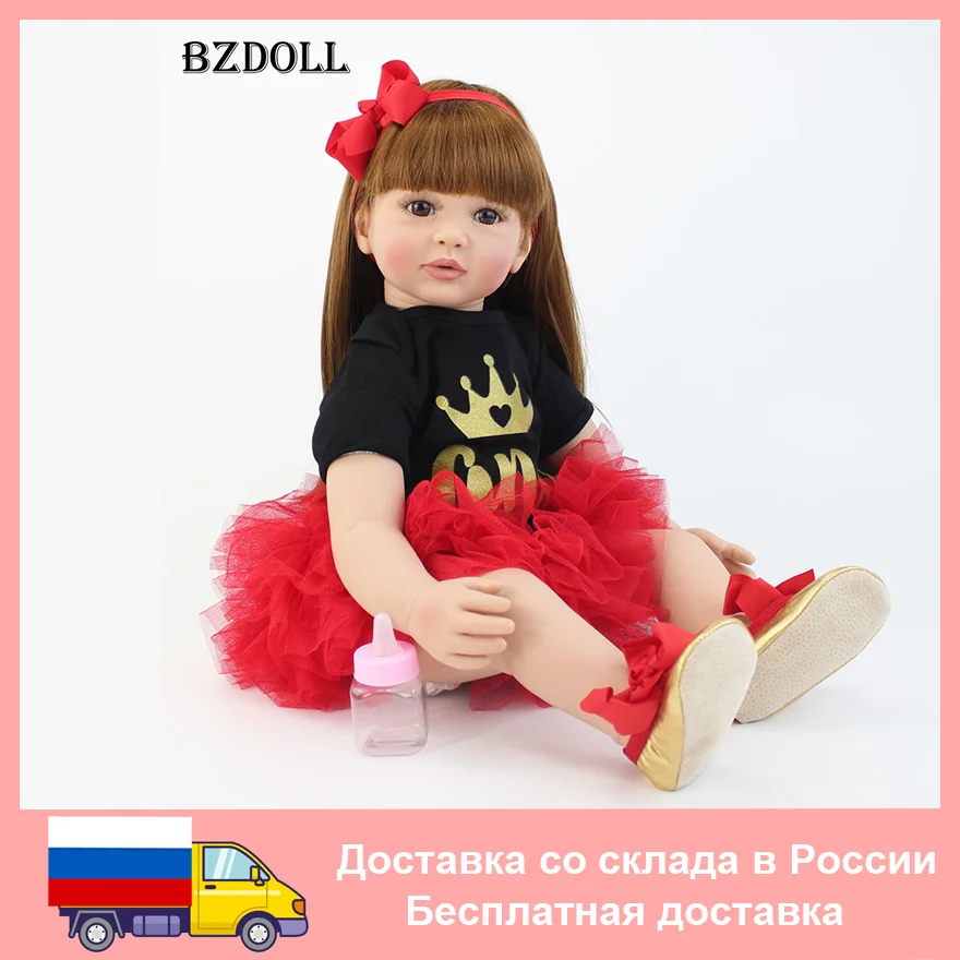60cm Soft Silicone Reborn Baby Doll Toys 24inch Princess Toddler Babies Girl Boneca Kid Birthday Gift Realistic Alive Bebe 6