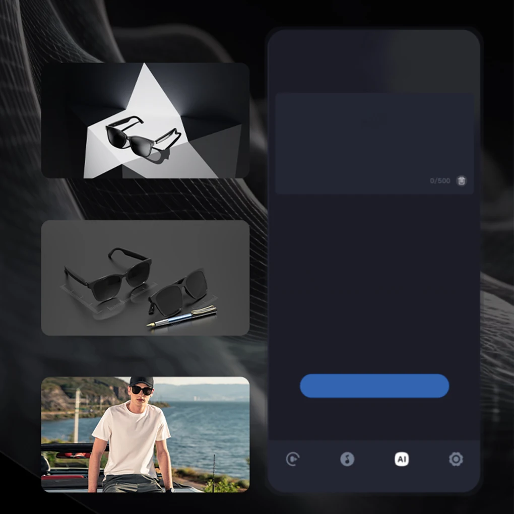 Smart Glasses AI Intelligent Translation Wireless Bluetooth Glasses Auto Voice Translation Audio Support 144 Languages