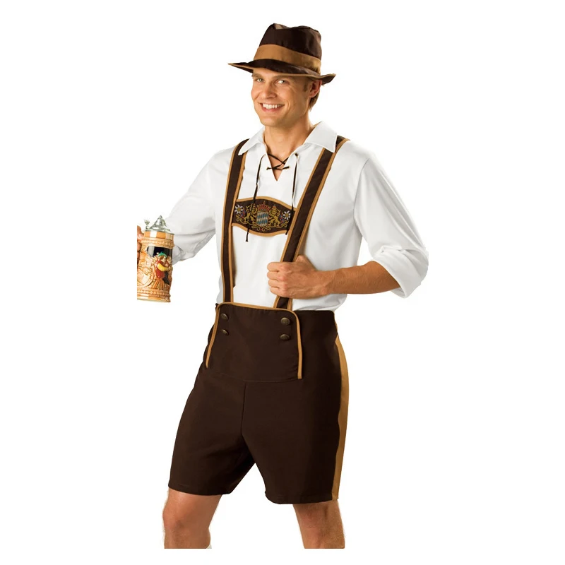 de festa Rave, traje Oktoberfest, calça babete masculina, traje alemão