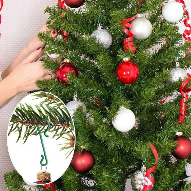 50/10Pcs Christmas Ornament Hooks Metal S-Shaped Hooks Hanger Christmas Ball Hanging Pendant For Home Tree Decorations christmas decorations