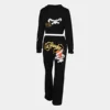 Bangniweigou Skull Love Print Zipper Short Cardigan + High Waist Straight Leg Pants Two Piece Set Women Tracksuit Autumn Winter 6
