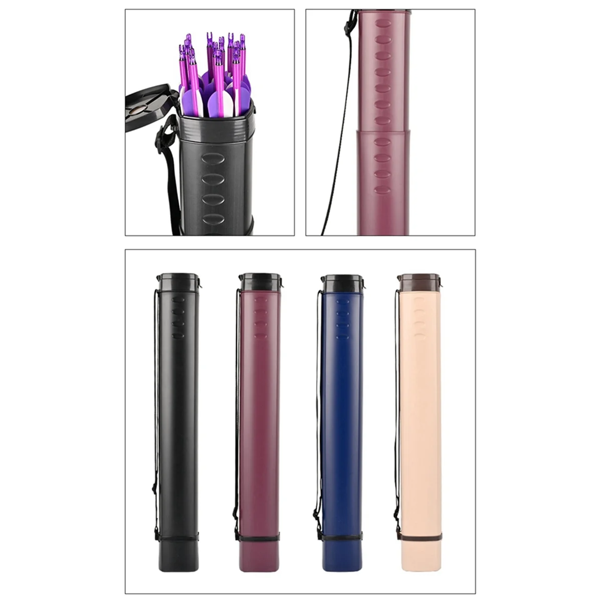 BAAU Composite Recurve Bow PP Telescopic Barrel Outdoor Archery Barrel Storage Equipment. Black