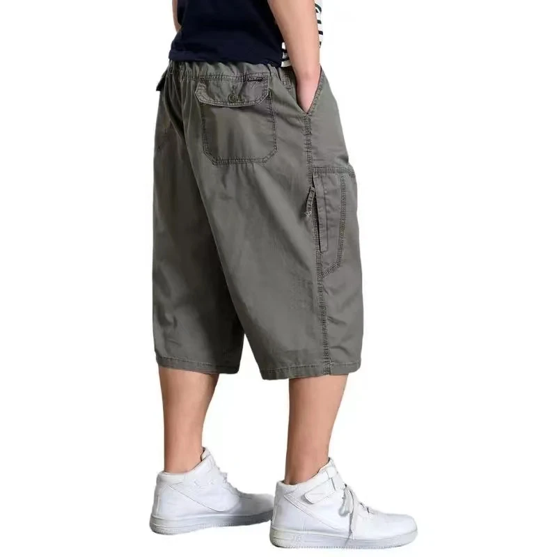Oversize Men Cotton Shorts Fat Cargo Shorts Casual Plus Size Cropped Pants Sports Outdoor Pockets Military Tactical Summer 6XL