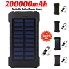 200000mAh Portable Solar Power Bank External Battery Fast Charging Waterproof Powerbank with SOS Flashlight Poverbank for Xiaomi 1