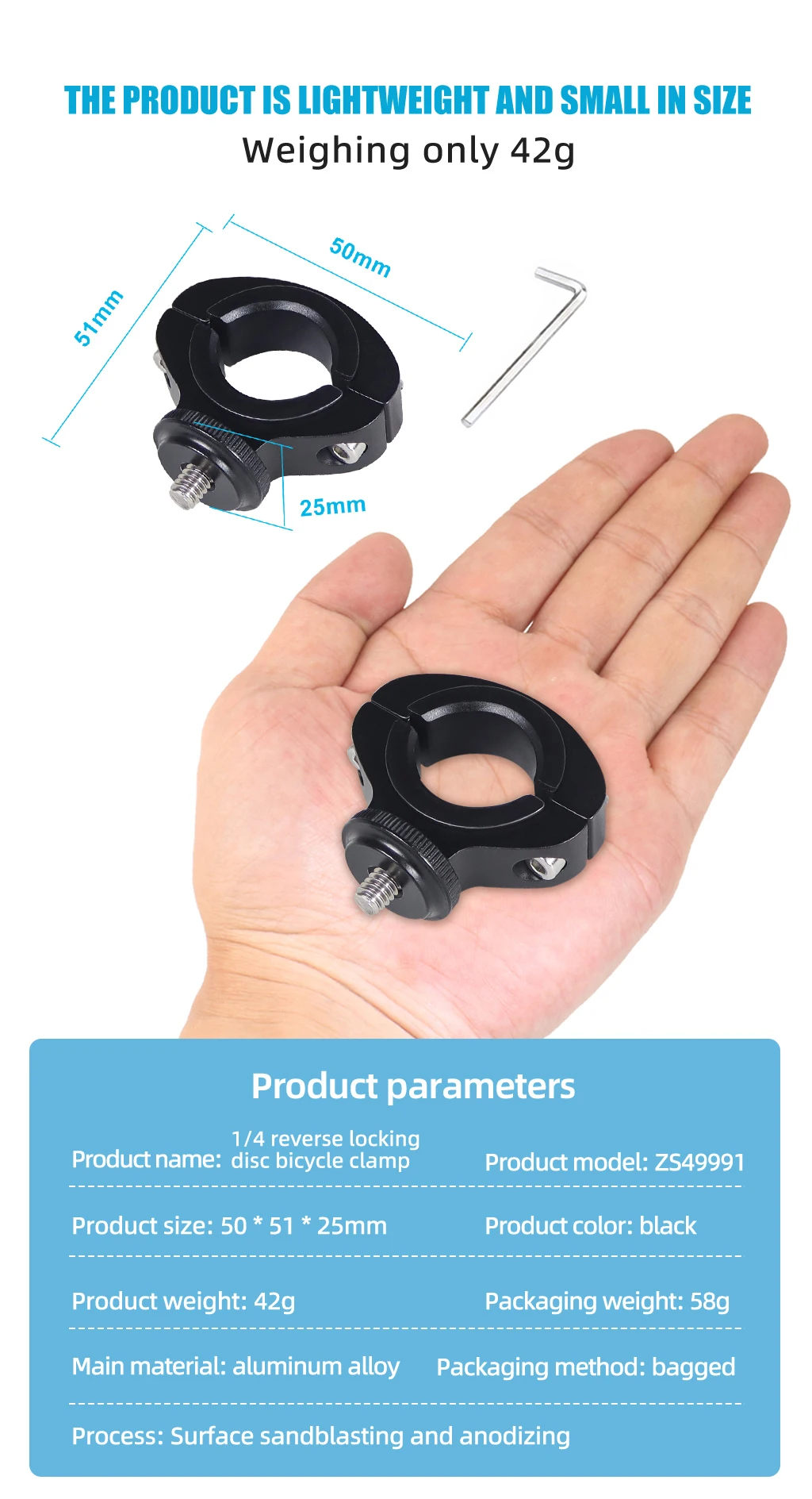Aluminum Alloy Bike Bicycle Handlebar Mount for GoPro Hero13 10 9 8 7 1/4 Screws