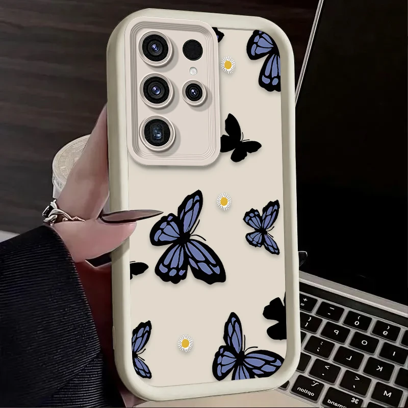 Blue Purple Butterfly Phone Case - Elegant Back Etui