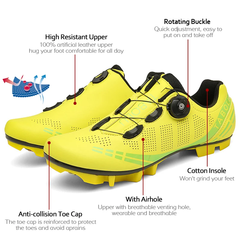 Men MTB Self-Locking Speed Bicycle Sneakers Spd Cycling Shoes Racing Bike Shoes Cleats Women Mountain Road Cycling Footwear 3