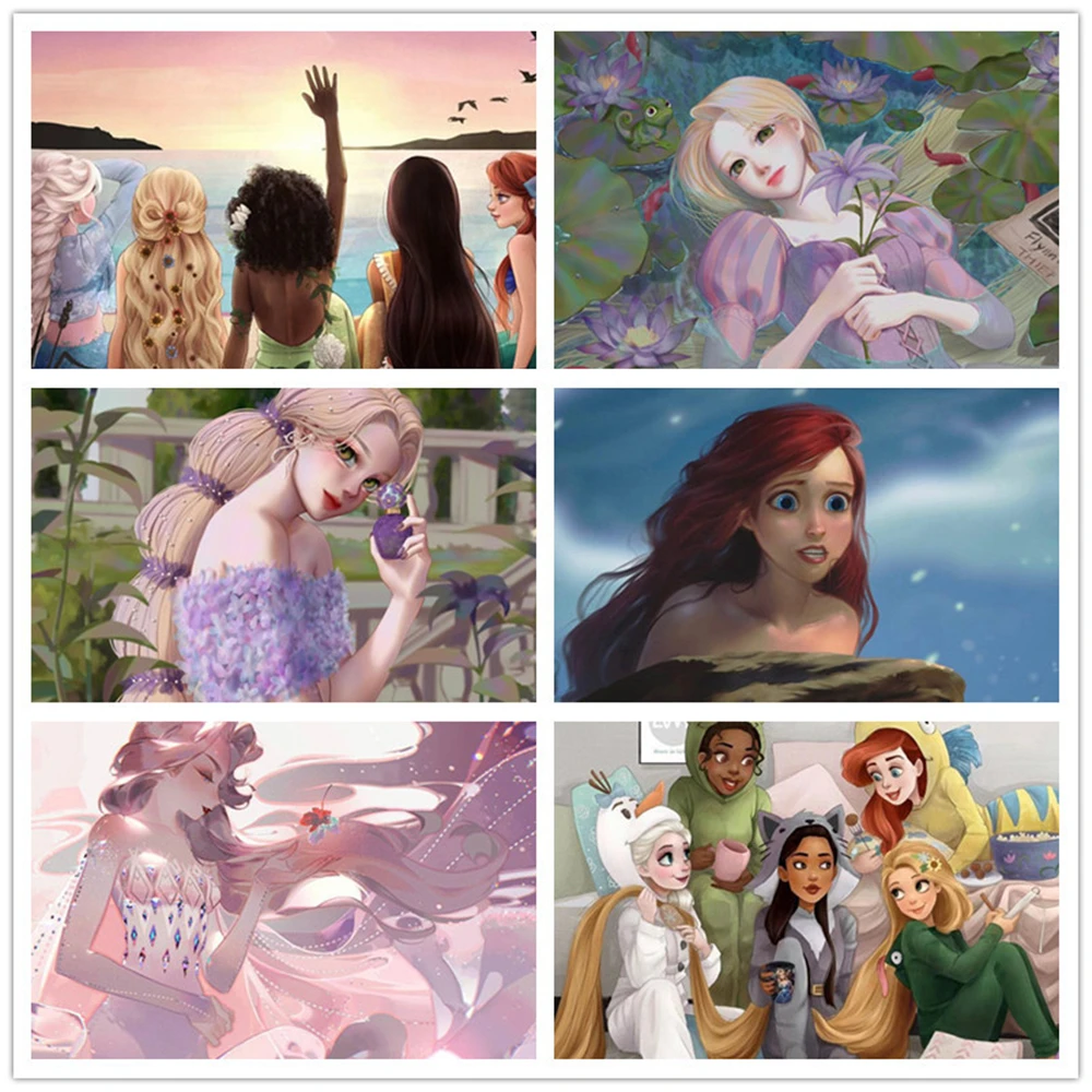 5D Diy Disney Diamond Painting The Little Mermaid Ed Elsa Creative Handmade Diamond Ricamo Mosaico Home Art Decorazione Regalo