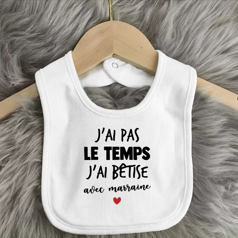 Description Picture 6 of itemI Have A Crazy Godmother France Cute Baby Outfit Bibs Boys Girls Cotton Bib Print Saliva Towel Infant Outfits Bib Best Gift