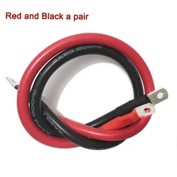 Premium Super Soft Silicone Wire with Lug for Battery Connection and Solar Inverter Applications (Red and Black a pair)