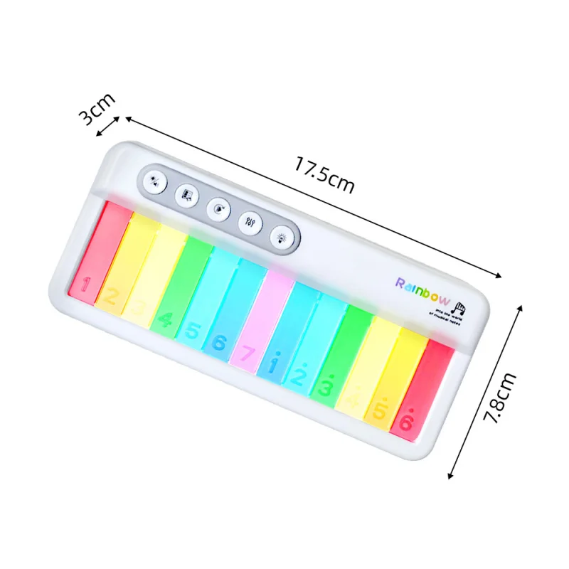 13Key Colorful Music Keyboard Piano Musical Instrument Colorful Light Music Box Portable Piano Keyboard Small for Beginner