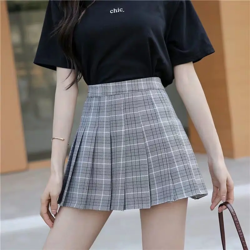 2022 Spring Summer Korean Skirt Shorts Women High Waist Sexy Mini Skirt School Short Pleated Kawaii Japanese Pink Skirt Female skirts for women Skirts