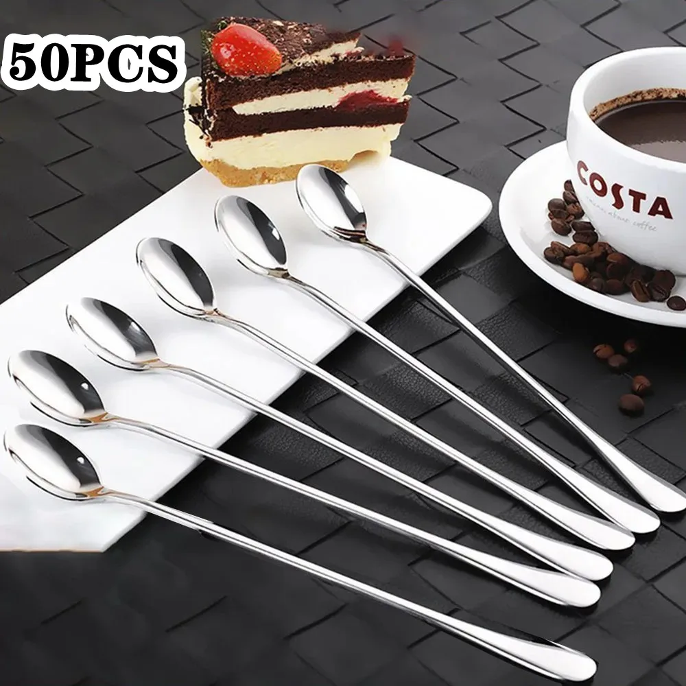 20/6pcs Stainless Steel Ice Tea Scoop for Dessert and Drinks