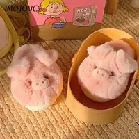 Plush Pig Slippers Slip-on House Shoes Non Slip Flat Thermal Slippers Comfortable Furry Thick Sole Slippers for Indoor Bedroom 1