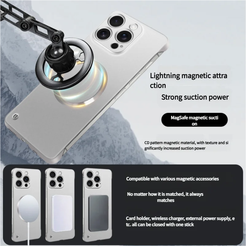 Sleek Matte Magnetic Metal Phone Cover - Ultra Thin and Frameless Design