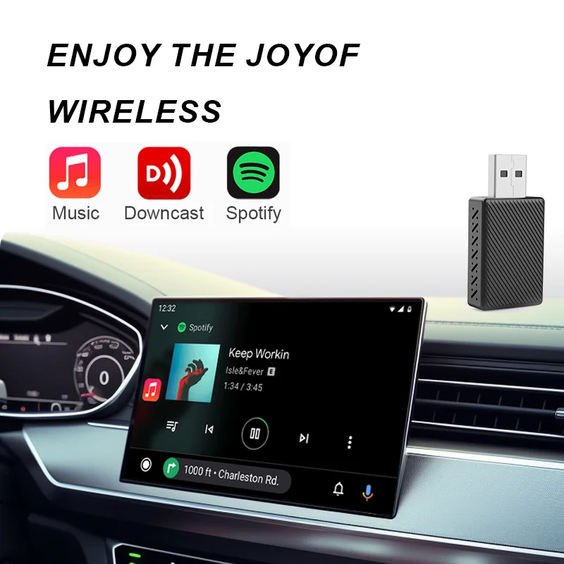 Wireless CarPlay 2-in-1 Box, Plug and Play, Portable CarPlay & Android Auto, AI 5GHz WiFi5 Transmission Speed 6