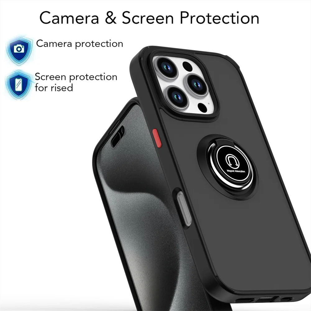 Matte Magnetic Stand Phone Case with Frosted Solid Color Finish