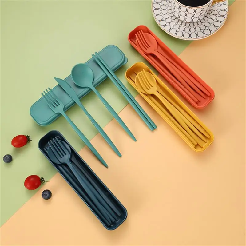 Cutlery set Western style cutlery set Picnic cutlery set Camping cutlery set Wooden cutlery set Portable Kitchen Accessories Easy To Clean Light 8 Colors Reusable Silverware Set Cutlery Set