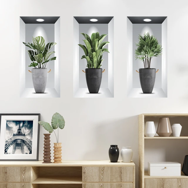 Sticker mural deco plante verte 