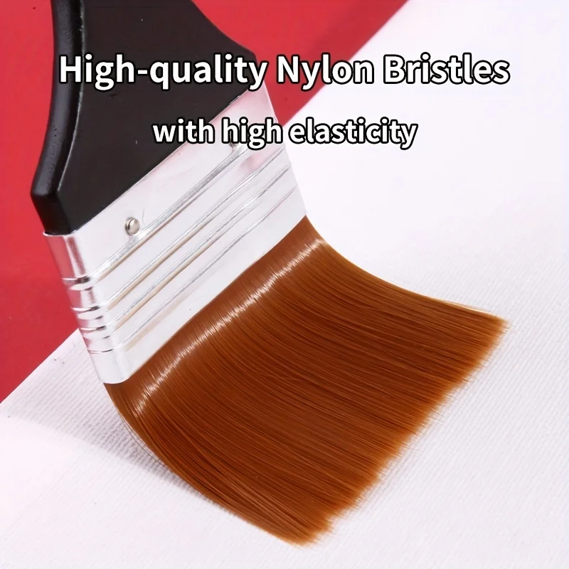 1pc Marie's Nylon Flat Brush with Wooden Handle 7 Different Sizes- Perfect for Applying Gesso, Acrylic, Oil, Gouache, DIY Paint 6