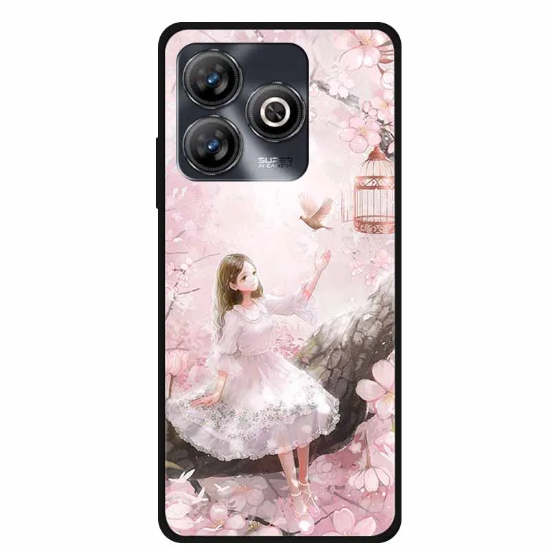 Fashion Painted Soft TPU Silicone Black Back Cover Case