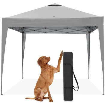 10x10 Pop Up Canopy Tent Instant Setup Waterproof UV Protection Portable Compact for Camping Beach Party Outdoor Event, Custom (Gray) 6