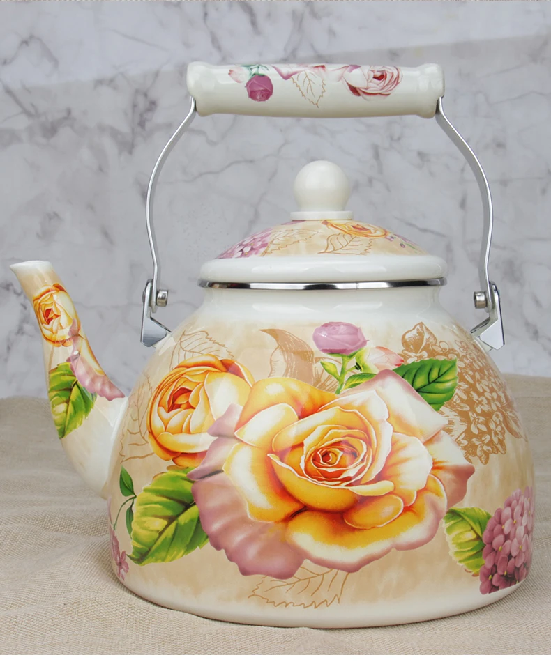 New Enamel Tea Kettle Kung Fu Tea Kettle Household Large Single Pot Heat-resistant Set Enamel Pot