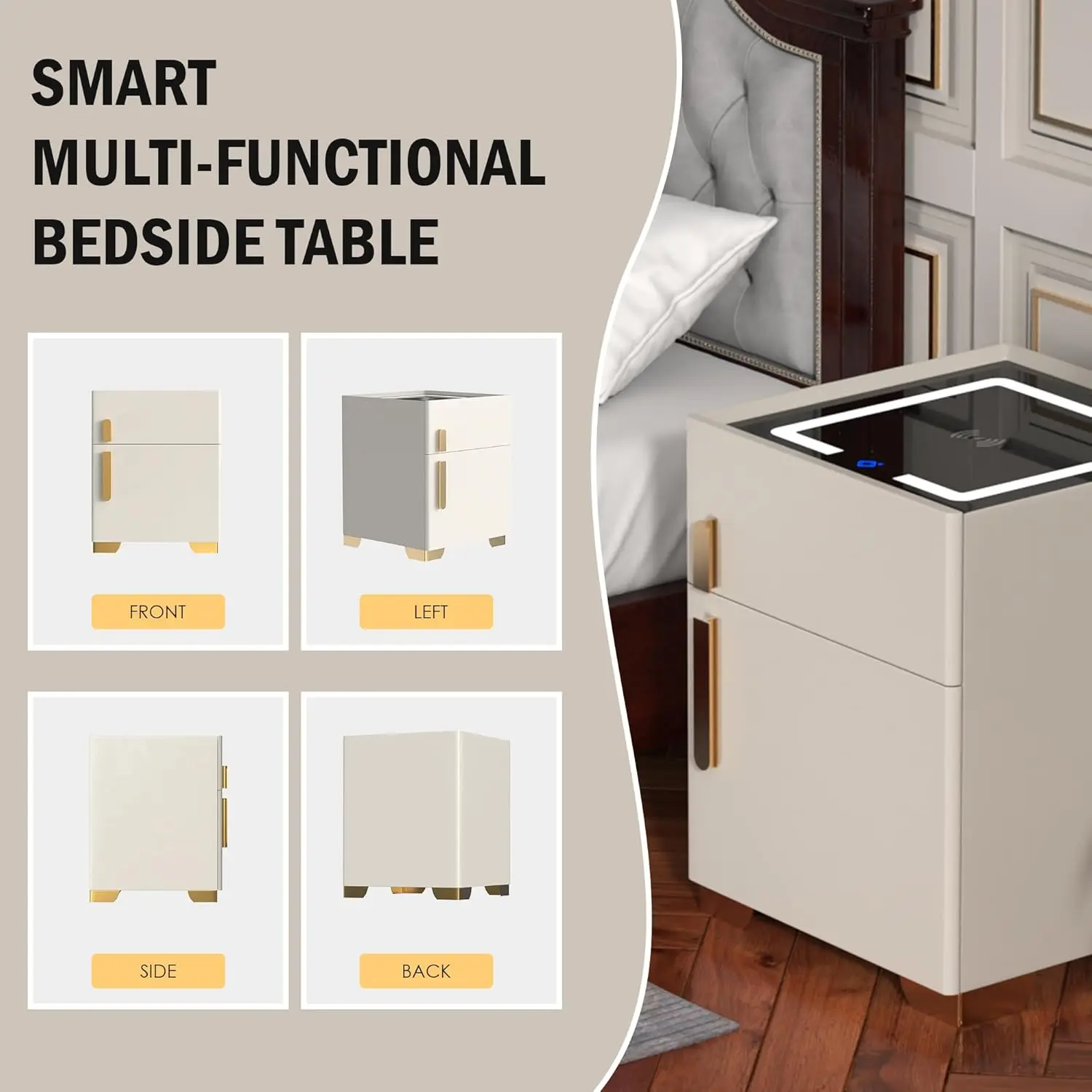 LED Nightstand with Wireless Charging 6